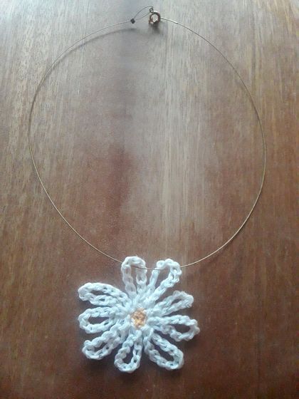 Daisy Necklace - Hand crocheted 100 per cent cotton